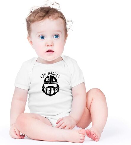 AW Fashions My Daddy Is A Viking Baby Bodysuit Funny Cute Adorable Infant Outfit Romper Newborn Boys Girls in Saudi Arabia