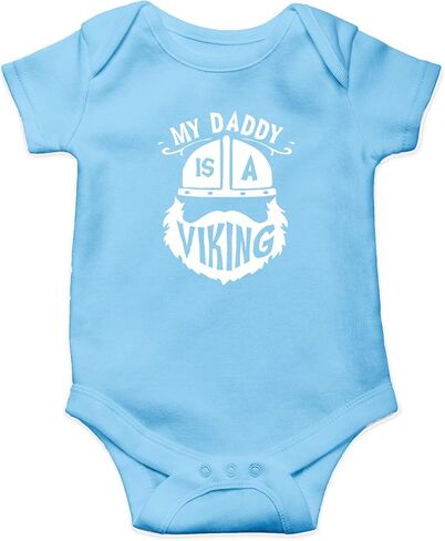 AW Fashions My Daddy Is A Viking Baby Bodysuit Funny Cute Adorable Infant Outfit Romper Newborn Boys Girls in Saudi Arabia
