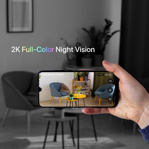 2K Indoor Pan Tilt 360 HD WiFi Home Security Camera, Baby/Pet Monitors, 2 Way Audio, Smart Light Night, Bluetooth Fast Link, One Button Ring, Local/Cloud Storage, Work with Alex/Google, 1 Pack in Saudi Arabia