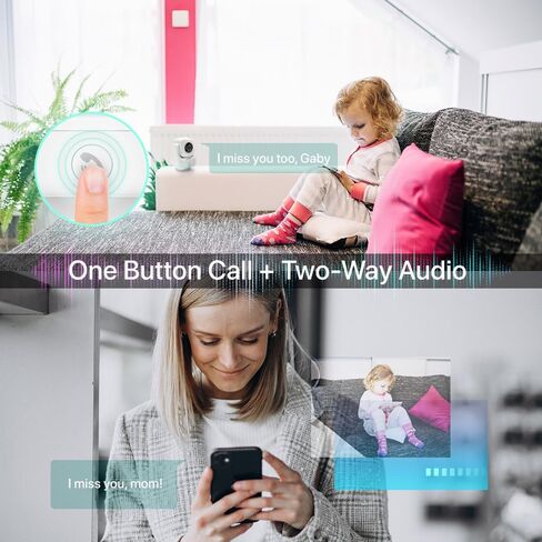 2K Indoor Pan Tilt 360 HD WiFi Home Security Camera, Baby/Pet Monitors, 2 Way Audio, Smart Light Night, Bluetooth Fast Link, One Button Ring, Local/Cloud Storage, Work with Alex/Google, 1 Pack in Saudi Arabia