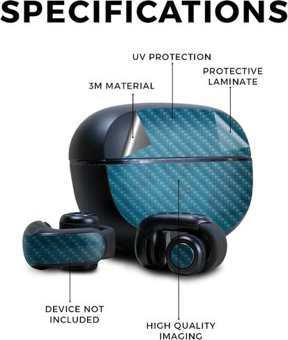 غلاف من ألياف الكربون متوافق مع سماعات الأذن Bose Ultra Open - خطوط زرقاء - غطاء لاصق واقٍ من الفينيل 3M ممتاز - سهل الاستخدام | صُنع في الولايات المتحدة الأمريكية بواسطة MightySkins in Saudi Arabia