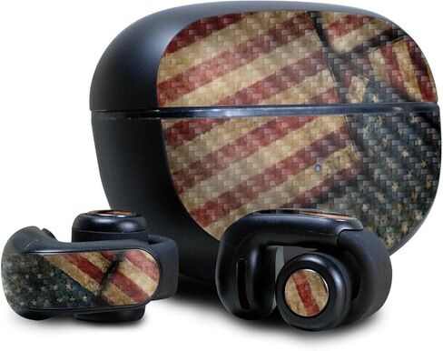 غلاف من ألياف الكربون متوافق مع سماعات الأذن Bose Ultra Open - خطوط زرقاء - غطاء لاصق واقٍ من الفينيل 3M ممتاز - سهل الاستخدام | صُنع في الولايات المتحدة الأمريكية بواسطة MightySkins in Saudi Arabia