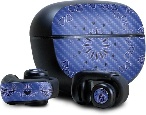 غلاف من ألياف الكربون متوافق مع سماعات الأذن Bose Ultra Open - خطوط زرقاء - غطاء لاصق واقٍ من الفينيل 3M ممتاز - سهل الاستخدام | صُنع في الولايات المتحدة الأمريكية بواسطة MightySkins in Saudi Arabia