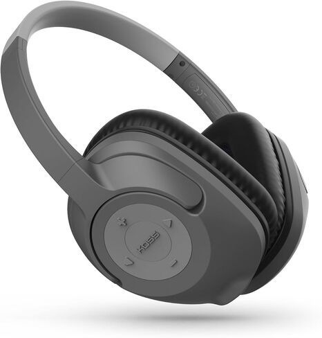 سماعات رأس لاسلكية بلوتوث من كوس BT539iK، ميكروفون مدمج وعناصر تحكم باللمس، سلك قابل للفصل متضمن، رمادي داكن وأسود in Kuwait