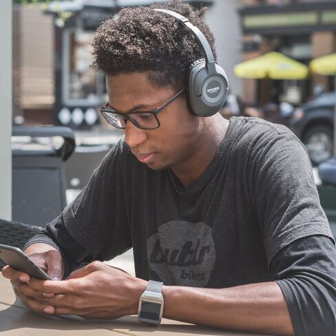 سماعات رأس لاسلكية بلوتوث من كوس BT539iK، ميكروفون مدمج وعناصر تحكم باللمس، سلك قابل للفصل متضمن، رمادي داكن وأسود in Kuwait