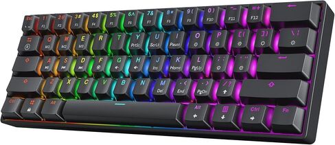 HK GAMING GK61 SE 60% | Mechanical Gaming Keyboard | 61 Keys Multi Color RGB LED Backlit for PC/Mac Gamer | US Layout (Black, Mechanical Brown) in Saudi Arabia