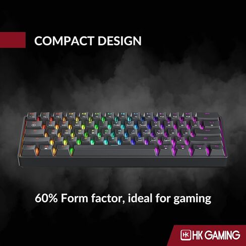 HK GAMING GK61 SE 60% | Mechanical Gaming Keyboard | 61 Keys Multi Color RGB LED Backlit for PC/Mac Gamer | US Layout (Black, Mechanical Brown) in Saudi Arabia