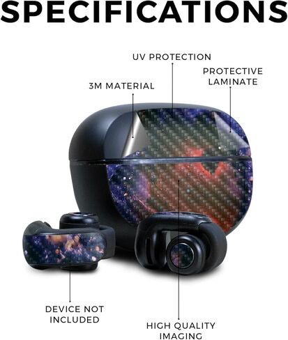 غلاف من ألياف الكربون متوافق مع سماعات الأذن Bose Ultra Open - Andromeda - غطاء لاصق واقٍ من الفينيل 3M ممتاز - سهل الاستخدام | صُنع في الولايات المتحدة الأمريكية بواسطة MightySkins in Kuwait