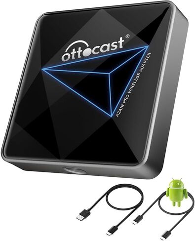 محول Android Auto اللاسلكي للسيارة A2Air Pro - أحدث إصدار لعام 2024، واي فاي ثنائي النطاق، زمن استجابة منخفض، تحديث عبر الإنترنت لسيارة Android Auto السلكية in Kuwait