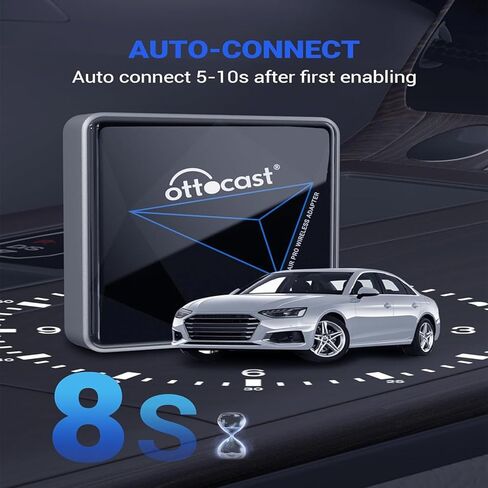 محول Android Auto اللاسلكي للسيارة A2Air Pro - أحدث إصدار لعام 2024، واي فاي ثنائي النطاق، زمن استجابة منخفض، تحديث عبر الإنترنت لسيارة Android Auto السلكية in Kuwait