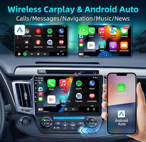 راديو ستيريو للسيارة Android 12 لسيارة Toyota RAV4 2013-2018 - 10.1 بوصة 1280 * 800 وحدة رأس تعمل باللمس مع 5GWiFi Wireless Carplay Android Auto (2+64 جيجابايت) in Kuwait