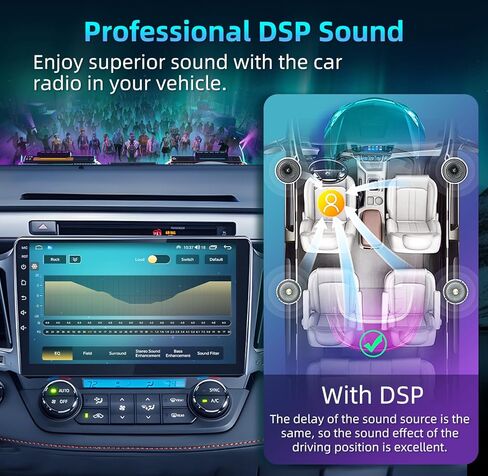 راديو ستيريو للسيارة Android 12 لسيارة Toyota RAV4 2013-2018 - 10.1 بوصة 1280 * 800 وحدة رأس تعمل باللمس مع 5GWiFi Wireless Carplay Android Auto (2+64 جيجابايت) in Kuwait
