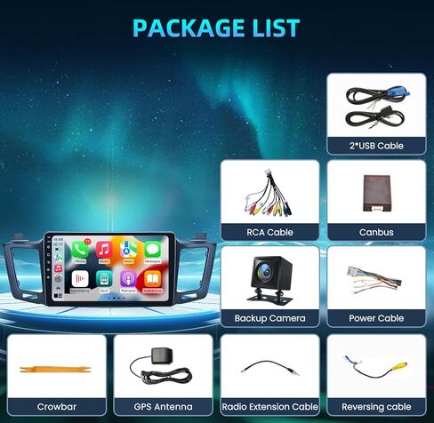 راديو ستيريو للسيارة Android 12 لسيارة Toyota RAV4 2013-2018 - 10.1 بوصة 1280 * 800 وحدة رأس تعمل باللمس مع 5GWiFi Wireless Carplay Android Auto (2+64 جيجابايت) in Kuwait