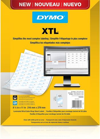 ملصقات ورق تغليف الأسلاك/الكابلات DYMO 1908554 XTL، 24 مم × 103 مم in Saudi Arabia