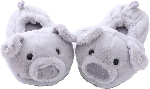 Millffy Funny Womens Warm Animal Slippers Funny Slippers Furry Pink Pig Slippers House Shoes in Saudi Arabia