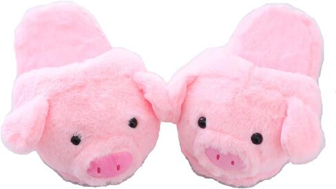 Millffy Funny Womens Warm Animal Slippers Funny Slippers Furry Pink Pig Slippers House Shoes in Saudi Arabia