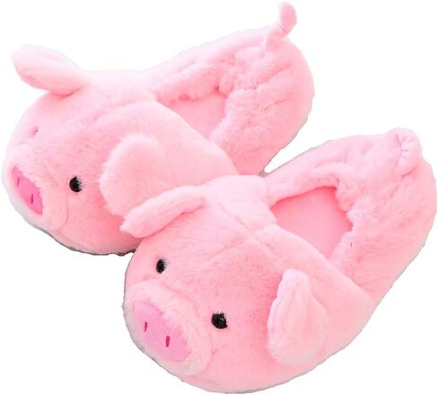Millffy Funny Womens Warm Animal Slippers Funny Slippers Furry Pink Pig Slippers House Shoes in Saudi Arabia