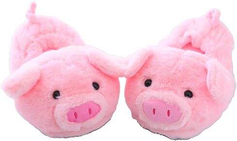 Millffy Funny Womens Warm Animal Slippers Funny Slippers Furry Pink Pig Slippers House Shoes in Saudi Arabia