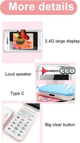 Tangxi 2G Unlocked Flip Phone for Seniors, Unlocked 2G GSM Big Unlocked Phone, 2.4 Inch Screen Big Cell Phone with SOS Function, 6800mAh Battery for Elderly Kids () in Saudi Arabia