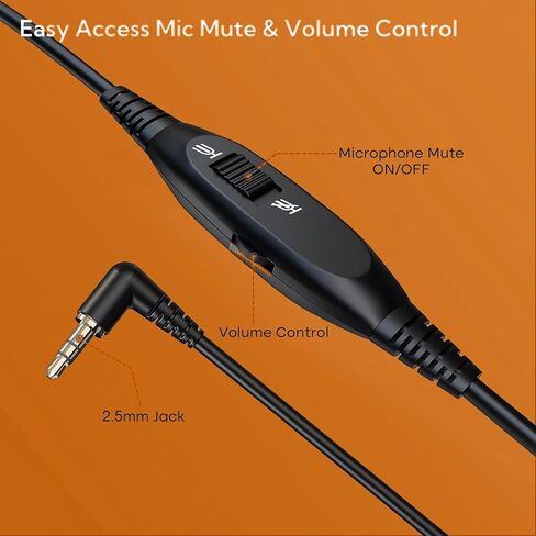 One Ear Wired Call Center Telephone Headset with 2.5mm Jack for Cisco SPA Polycom Pansonic, Office Landline Phone Headset with Noise Cancelling Microphone and 2.5mm/3.5mm Quick Disconnect Cable in Saudi Arabia