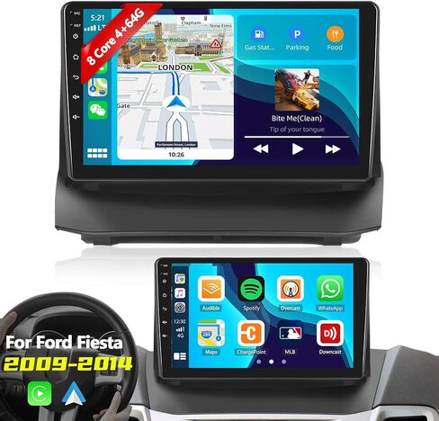 [8 Core 4G+64G]Android 13 Car Stereo for Ford Fiesta 2009-2014 with Wireless Apple CarPlay Android Auto,9"Touchscreen Car Radio with WiFi,GPS Navigation,Bluetooth FM/RDS SWC Daul USB+AHD Backup Camera in Saudi Arabia