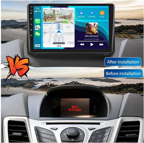 [8 Core 4G+64G]Android 13 Car Stereo for Ford Fiesta 2009-2014 with Wireless Apple CarPlay Android Auto,9"Touchscreen Car Radio with WiFi,GPS Navigation,Bluetooth FM/RDS SWC Daul USB+AHD Backup Camera in Saudi Arabia