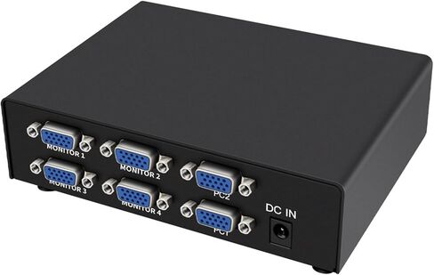VGA Video Switcher Splitter 2 in 4 Out 2 in 2 Out ثنائي الاتجاه قابل للتحويل HD Video Sharer 350Mhz مضيف الكمبيوتر الخارجي 4 منافذ VGA TV Monitor جهاز عرض محدد صندوق التبديل 1080P in Kuwait