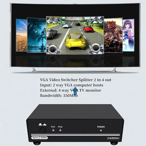 VGA Video Switcher Splitter 2 in 4 Out 2 in 2 Out ثنائي الاتجاه قابل للتحويل HD Video Sharer 350Mhz مضيف الكمبيوتر الخارجي 4 منافذ VGA TV Monitor جهاز عرض محدد صندوق التبديل 1080P in Kuwait