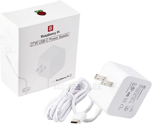 Official 27W USB Type-C Power Supply for Raspberry Pi 5 Output 5.1V/5A, 9V/3A, 12V/2.25A, 15V/1.8A 1.2m Cable Length in Saudi Arabia
