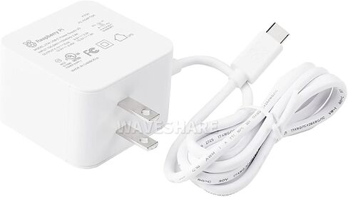 Official 27W USB Type-C Power Supply for Raspberry Pi 5 Output 5.1V/5A, 9V/3A, 12V/2.25A, 15V/1.8A 1.2m Cable Length in Saudi Arabia