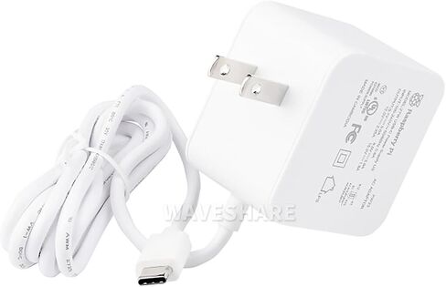 Official 27W USB Type-C Power Supply for Raspberry Pi 5 Output 5.1V/5A, 9V/3A, 12V/2.25A, 15V/1.8A 1.2m Cable Length in Saudi Arabia