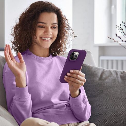 Vooii متوافق مع حافظة iPhone 14 Pro Max، حافظة سيليكون سائلة نحيفة مطورة، [بطانة ناعمة من الألياف الدقيقة المضادة للخدش] حافظة هاتف iPhone 14 Pro Max مغطاة بالكامل بمطاط جل ناعم 6.7 بوصة - وردي فاقع in Kuwait