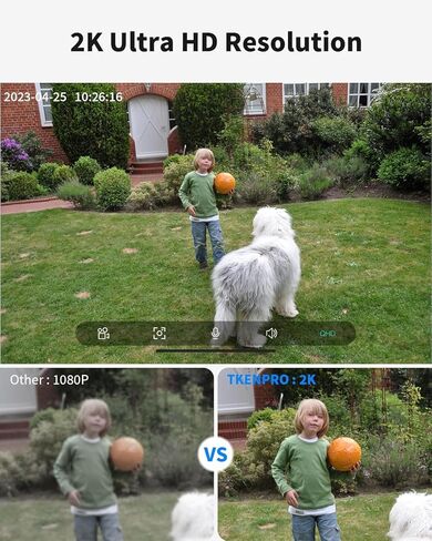 2K Wireless Cameras for Home Security, Solar Security Cameras Wireless Outdoor 355°PTZ with Spotlight Color Night Vision, PIR Motion Detection, Siren, 2-Way Talk in Kuwait