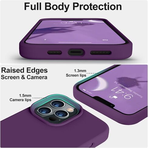 Vooii متوافق مع حافظة iPhone 14 Pro Max، حافظة سيليكون سائلة نحيفة مطورة، [بطانة ناعمة من الألياف الدقيقة المضادة للخدش] حافظة هاتف iPhone 14 Pro Max مغطاة بالكامل بمطاط جل ناعم 6.7 بوصة - وردي فاقع in Kuwait