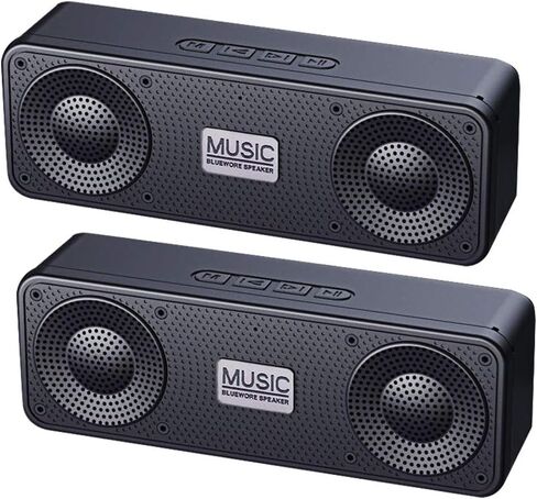 2Pack Bluetooth Speaker,3D Hi-Fi Bass Portable Wireless Bluetooth Speaker 5.0 with 12H Playtime,TWS Wireless Stereo Pairing,Microphone,Sound,Outdoors,FM Radio,Built-in Mic,TF,Aux,Travel Bass in Saudi Arabia