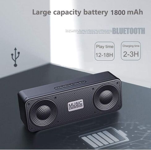 2Pack Bluetooth Speaker,3D Hi-Fi Bass Portable Wireless Bluetooth Speaker 5.0 with 12H Playtime,TWS Wireless Stereo Pairing,Microphone,Sound,Outdoors,FM Radio,Built-in Mic,TF,Aux,Travel Bass in Saudi Arabia