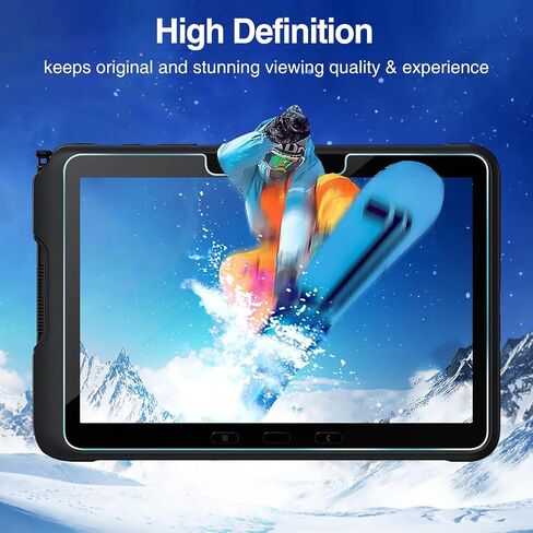 واقي شاشة ProCase مكون من قطعتين لجهاز Samsung Galaxy Tab Active4 Pro 10.1 بوصة 2022/Tab Active Pro 10.1 بوصة 2019، واقي غشاء من الزجاج المقوى لجهاز Galaxy Tabablet T630/T638/T540/T547 مقاس 10.1 بوصة in Saudi Arabia