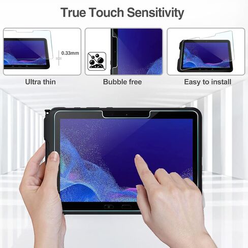 واقي شاشة ProCase مكون من قطعتين لجهاز Samsung Galaxy Tab Active4 Pro 10.1 بوصة 2022/Tab Active Pro 10.1 بوصة 2019، واقي غشاء من الزجاج المقوى لجهاز Galaxy Tabablet T630/T638/T540/T547 مقاس 10.1 بوصة in Saudi Arabia