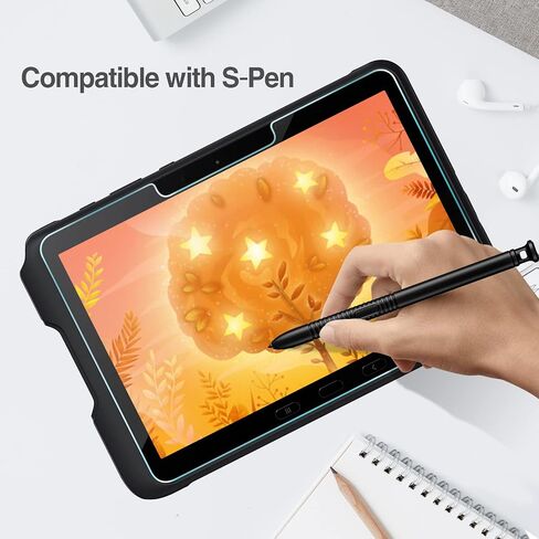 واقي شاشة ProCase مكون من قطعتين لجهاز Samsung Galaxy Tab Active4 Pro 10.1 بوصة 2022/Tab Active Pro 10.1 بوصة 2019، واقي غشاء من الزجاج المقوى لجهاز Galaxy Tabablet T630/T638/T540/T547 مقاس 10.1 بوصة in Saudi Arabia