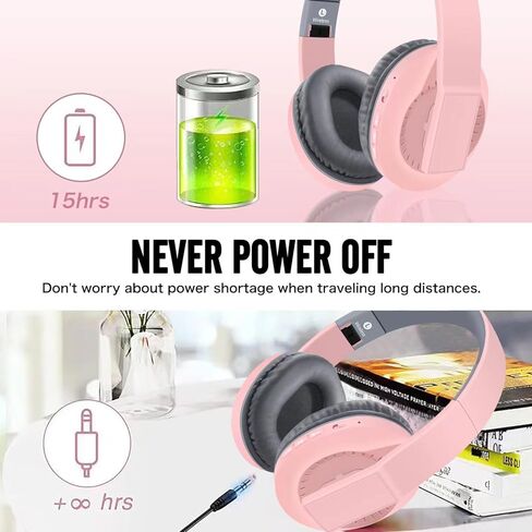 Bluetooth Headphones Over Ear with Microphone,Foldable Wireless and Wired Stereo Headset Micro SD/TF,FM,Soft Earmuffs &Light Weight for Prolonged Wearing (Black) in Saudi Arabia