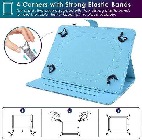 DETUOSI Universal 7 inch Tablet Case, 7.0 inch Tablet Cover, Protective Folio Leather Multi-angle Viewing Stand Case Shell【with 3 Card Slots】for All Kinds of 7.0-7.9 inch Android/iOS/Windows Tablet #4 in Saudi Arabia