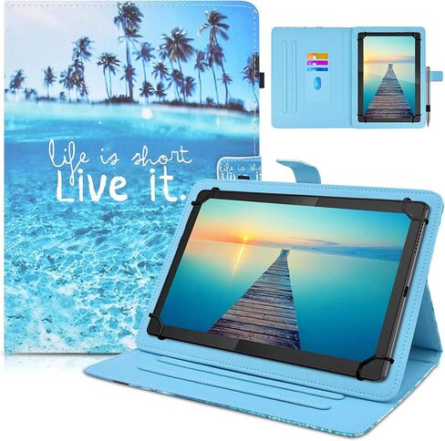 DETUOSI Universal 7 inch Tablet Case, 7.0 inch Tablet Cover, Protective Folio Leather Multi-angle Viewing Stand Case Shell【with 3 Card Slots】for All Kinds of 7.0-7.9 inch Android/iOS/Windows Tablet #4 in Saudi Arabia