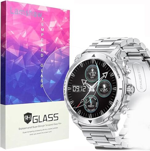 Compatible for FOSMET Smart Watch Screen Protector, [3 Pack] 9H Tempered Glass Screen Protector Film Compatible for FOSMET LGW6 1.43" Smart Watch,LGW6 Smart Watch (3 Pack) in Saudi Arabia
