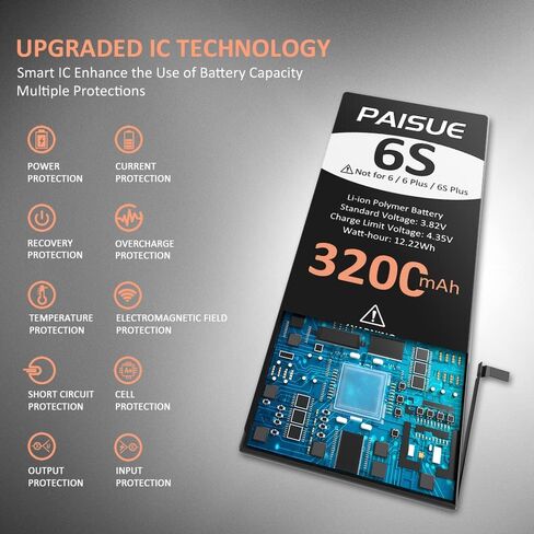 LCLEBM [3200mAh] Battery for iPhone 6S, 2023 New Upgraded Ultra High Capacity 0 Cycle Battery Replacement for iPhone 6S Model A1633, A1688, A1700 with Complete Professional Repair Tool Kit in Kuwait
