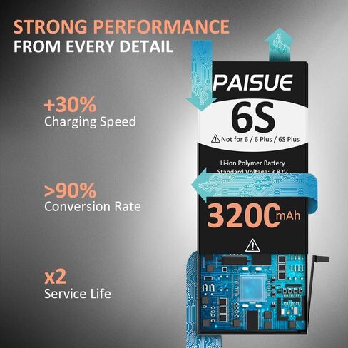 LCLEBM [3200mAh] Battery for iPhone 6S, 2023 New Upgraded Ultra High Capacity 0 Cycle Battery Replacement for iPhone 6S Model A1633, A1688, A1700 with Complete Professional Repair Tool Kit in Kuwait