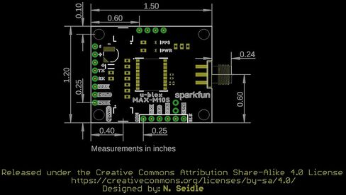 جهاز استقبال SparkFun GNSS - وحدة MAX-M10S 3.3 فولت VCC وI/O أبعاد اللوحة القابلة للتكوين: 1.74 بوصة × 1.20 بوصة in Saudi Arabia