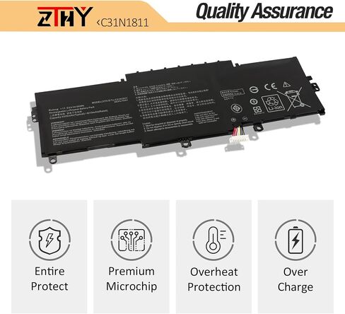 ZTHY 50Wh C31N1811 Laptop Battery Replacement for Asus ZenBook 14 UX433F UX433FA UX433FN RX433F RX433FA RX433FN BX433F BX433FN U4300F U4300FA U4300FN Deluxe13 14 UX433FA-DH74 UX433FA-A6061T A5085T in Saudi Arabia
