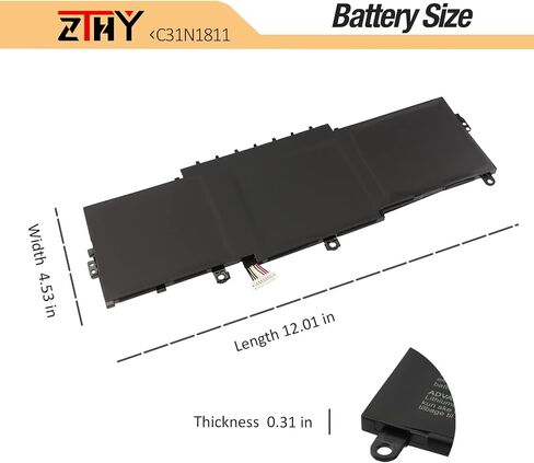 ZTHY 50Wh C31N1811 Laptop Battery Replacement for Asus ZenBook 14 UX433F UX433FA UX433FN RX433F RX433FA RX433FN BX433F BX433FN U4300F U4300FA U4300FN Deluxe13 14 UX433FA-DH74 UX433FA-A6061T A5085T in Saudi Arabia