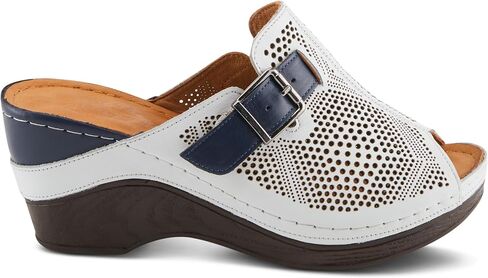Spring Step MOMELLE Women's Perforated Leather Wedge Slide Sandals - Chic Style, Comfortable Elegance in Saudi Arabia