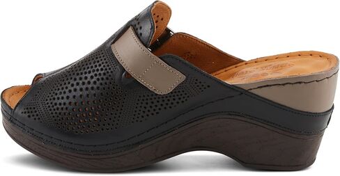 Spring Step MOMELLE Women's Perforated Leather Wedge Slide Sandals - Chic Style, Comfortable Elegance in Saudi Arabia